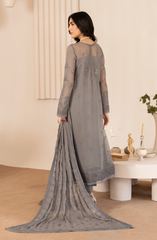 ZL 05 AYMAH | 3PC Unstitched Chiffon Edit Thread Work By Zarif