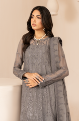 ZL 05 AYMAH | 3PC Unstitched Chiffon Edit Thread Work By Zarif