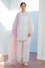 SILAS-5B | 3Pc Unstitched Suit Embroidered Lawn 25 Coco By Zarashahjahan