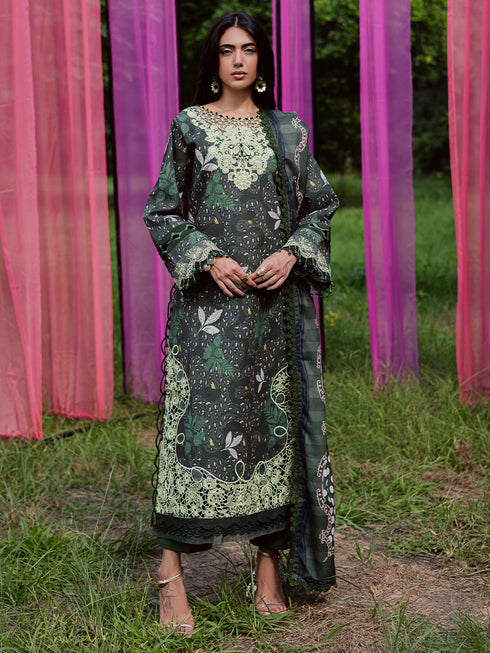 3-PC Unstitched Printed Khaddar Rang e Sarma By Parishay | SAR-10