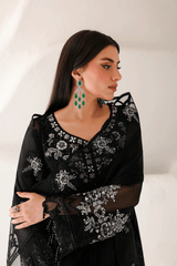3-PC Unstitched Chiffon Embroidered Organza SATRANGI By Ramsha