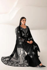 3-PC Unstitched Chiffon Embroidered Organza SATRANGI By Ramsha