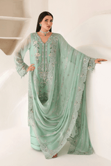 3-PC Unstitched Chiffon Embroidered Organza SATRANGI By Ramsha