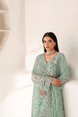 3-PC Unstitched Chiffon Embroidered Organza SATRANGI By Ramsha
