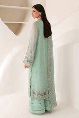 3-PC Unstitched Chiffon Embroidered Organza SATRANGI By Ramsha