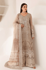 3-PC Unstitched Chiffon Embroidered Organza SATRANGI By Ramsha