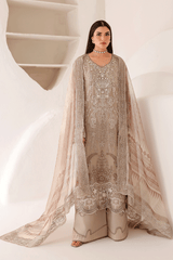 3-PC Unstitched Chiffon Embroidered Organza SATRANGI By Ramsha