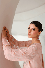 3-PC Unstitched Chiffon Embroidered Organza SATRANGI By Ramsha