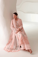 3-PC Unstitched Chiffon Embroidered Organza SATRANGI By Ramsha