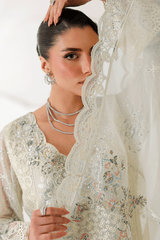 3-PC Unstitched Chiffon Embroidered Organza SATRANGI By Ramsha