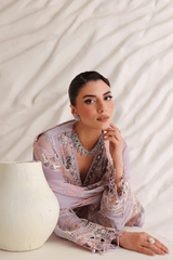 3-PC Unstitched Chiffon Embroidered Organza SATRANGI By Ramsha