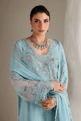 3-PC Unstitched Chiffon Embroidered Organza SATRANGI By Ramsha