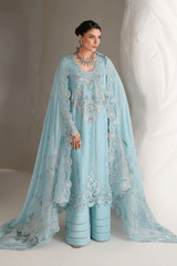 3-PC Unstitched Chiffon Embroidered Organza SATRANGI By Ramsha