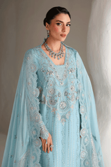 3-PC Unstitched Chiffon Embroidered Organza SATRANGI By Ramsha