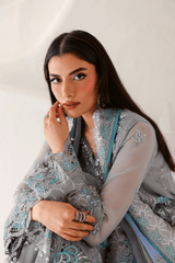 3-PC Unstitched Chiffon Embroidered Organza SATRANGI By Ramsha