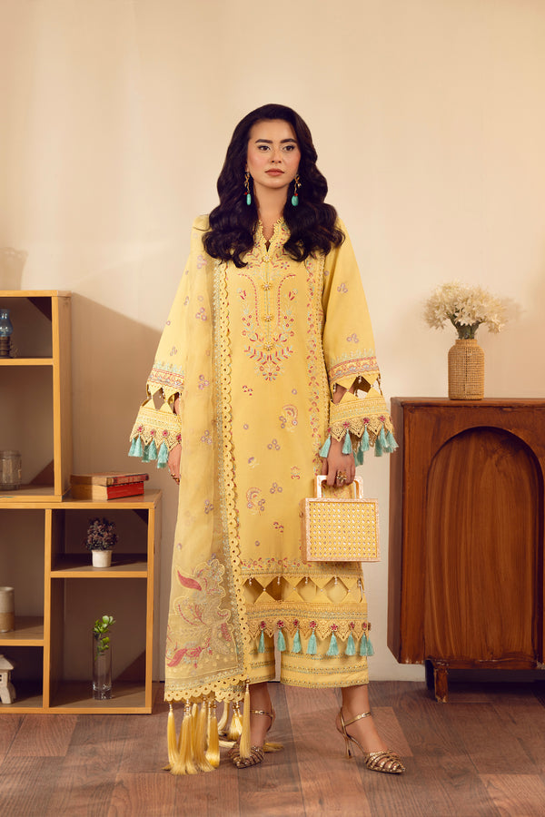 3-PC Unstitched Embroidered Lawn Suit Sunday Bloom By Tana Bana |  SE - 02