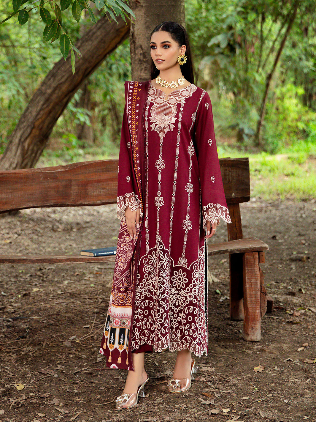 SEREIN | 3Pc Unstitched Suit Linen Winter 24 Hazel By Mahnur