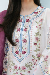 SERENE-2B | 3Pc Unstitched Suit Embroidered Lawn 25 Coco By Zarashahjahan