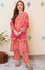 3404-SHOCKING PINK | 3Pc Stitched Suit RTW Embroidered Co Ords Collection Spring By Shanzey