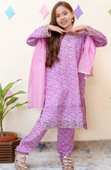 D-3406-PURPLE | 3Pc Stitched Suit RTW Embroidered Co Ords Collection Spring By Shanzey