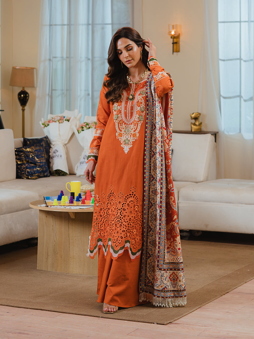 SK-02A | 3Pc Unstitched Suit Winter Khaddar Collection Stella By Mahnur