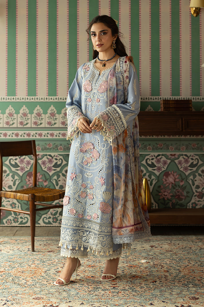 3-PC Unstitched Embroidered Lawn Maya By Imrozia Serene | SL-149