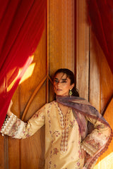 3-PC Unstitched Embroidered Lawn Maya By Imrozia Serene | SL-151