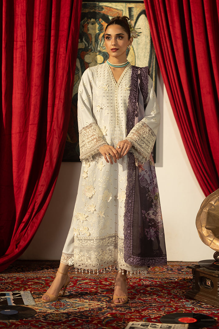 3-PC Unstitched Embroidered Lawn Maya By Imrozia Serene | SL-153