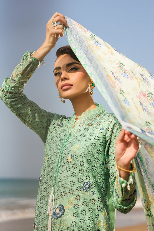 3-PC Unstitched Luxury Lawn Hania By Imrozia Serene | SL-106 Neria