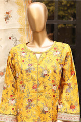 SM-0155-Yellow | 3PC Stitched Basic Lawn By Bin Saeed