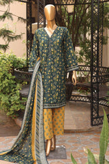 SM-138-Green | 3PC Stitched Basic Lawn By Bin Saeed