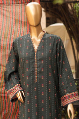 SM-46-Green | 3PC Stitched Basic Lawn By Bin Saeed