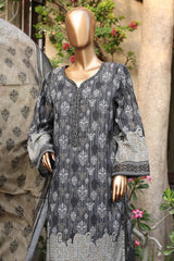 SM-52-Black | 3PC Stitched Basic Lawn By Bin Saeed