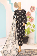 SM-798-Black | 3PC Stitched RTW Printed Lawn Collection By Bin Saeed