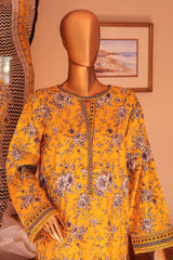 SMLF-647-Yellow | 3PC Stitched Basic Lawn By Bin Saeed