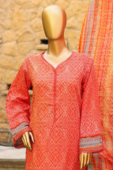 SMLF-453-Orange | 3PC Stitched Basic Lawn By Bin Saeed