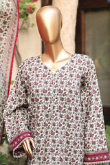 SMLF-58-Pista | 3PC Stitched Basic Lawn By Bin Saeed