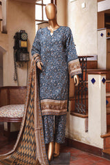 SMLF-640-Green | 3PC Stitched Basic Lawn By Bin Saeed