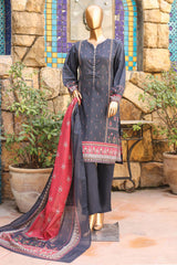 SMLF-663-Black | 3PC Stitched Basic Lawn By Bin Saeed