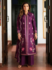 3-PC Unsttiched Embroidered Luxury Lawn Satrangi By Mahnur | ST-04