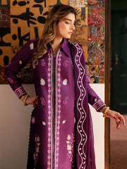 3-PC Unsttiched Embroidered Luxury Lawn Satrangi By Mahnur | ST-04