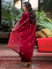 3-PC Unsttiched Embroidered Luxury Lawn Satrangi By Mahnur | ST-06