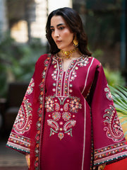 3-PC Unsttiched Embroidered Luxury Lawn Satrangi By Mahnur | ST-06