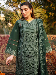 3-PC Unsttiched Embroidered Luxury Lawn Satrangi By Mahnur | ST-08
