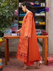 3-PC Unsttiched Embroidered Luxury Lawn Satrangi By Mahnur | ST-09