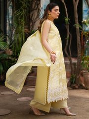 3-PC Unsttiched Embroidered Luxury Lawn Satrangi By Mahnur | ST-11