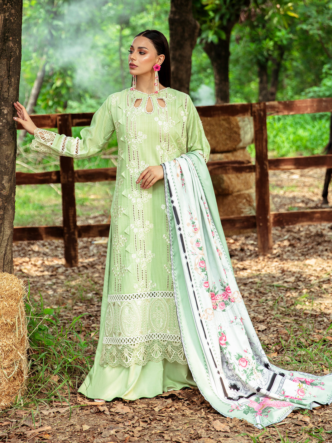 STELLA | 3Pc Unstitched Suit Linen Winter 24 Hazel By Mahnur