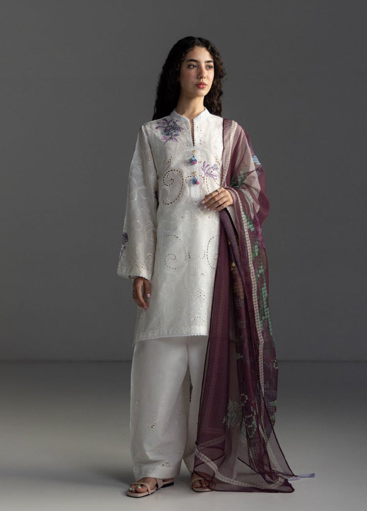 3-PC Unstitched Emroidered Lawn Coco By Zara Shahjahan | SUNE-10B