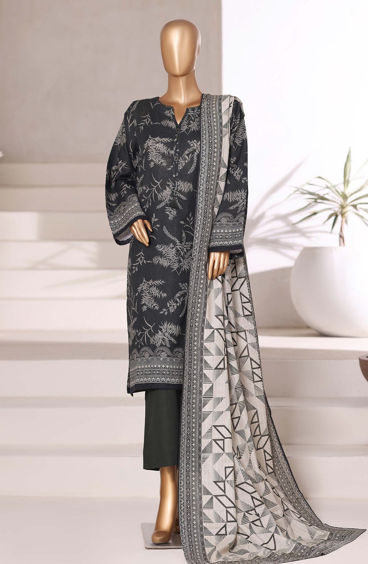 3-PC Stitched Printed Khaddar By Sadabahar | 11