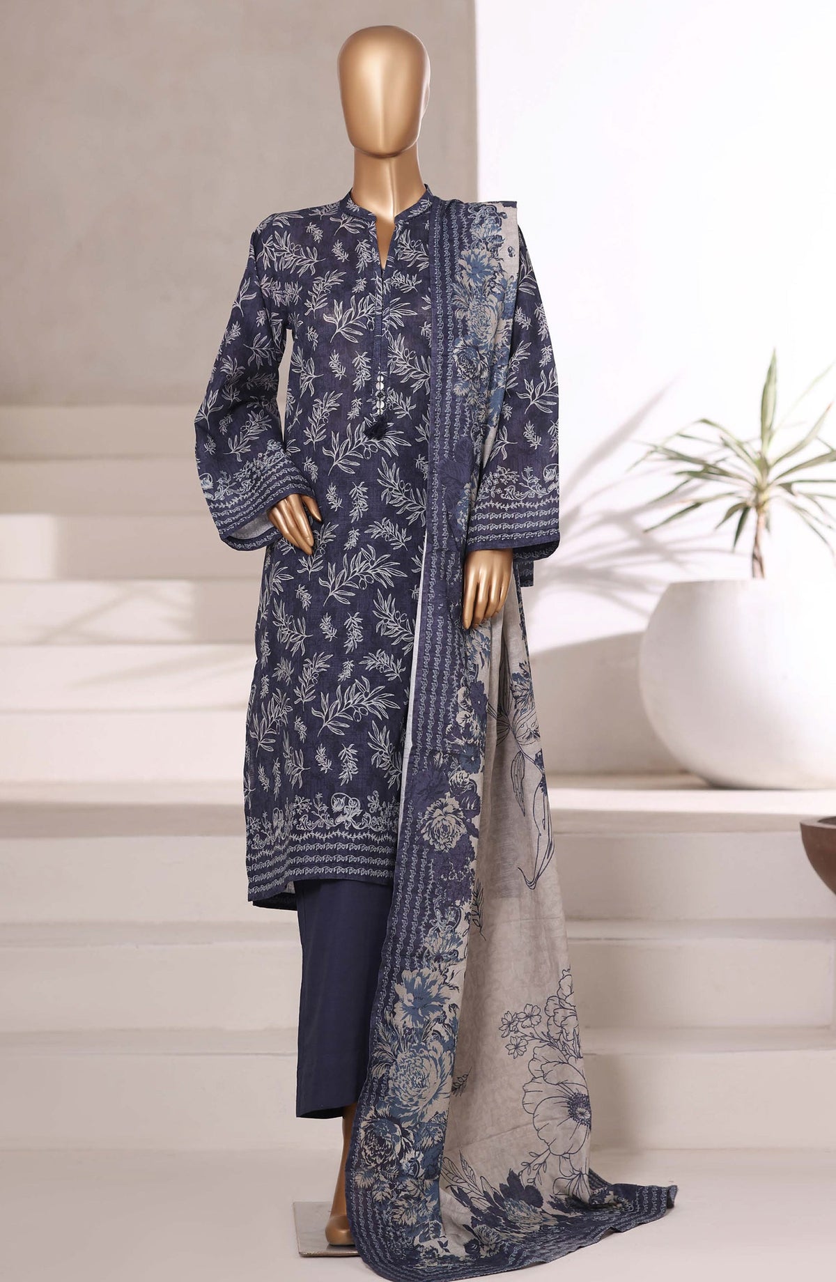 3-PC Stitched Printed Khaddar By Sadabahar | 10